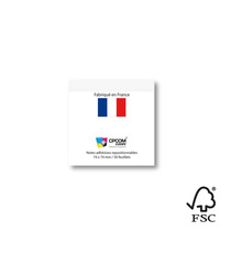 Bloc post-it repositionnables publicitaires France 74 x 74 mm 50 feuilles FSC