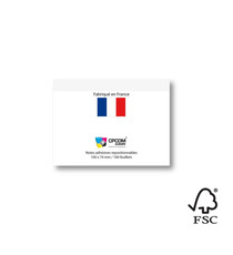 Bloc post-it repositionnables publicitaires France 74 x 74 mm 100 feuilles FSC