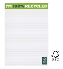 Bloc-notes publicitaire Desk-mate® A5 recyclé FSC