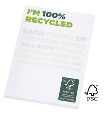 Bloc-notes publicitaire Desk-mate® A7 recyclé FSC