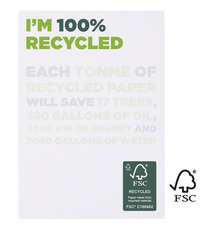 Bloc-notes publicitaire Desk-mate® A7 recyclé FSC