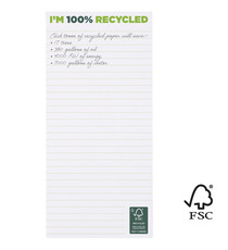 Bloc-notes publicitaire Desk-mate® 1/3 A4 recyclé FSC