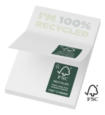 Notes autocollantes publicitaires recyclées 50 x 75 mm Sticky-Mate® FSC