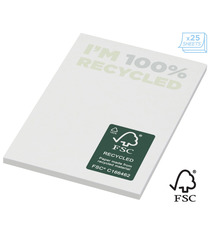 Notes autocollantes publicitaires recyclées 50 x 75 mm Sticky-Mate® FSC