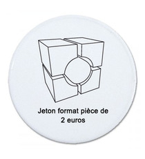 Jeton caddie publicitaire 2 euros