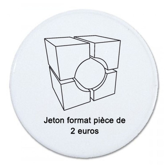 Jeton caddie publicitaire 2 euros