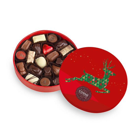 Boite de chocolat personnalisable ronde de Noël