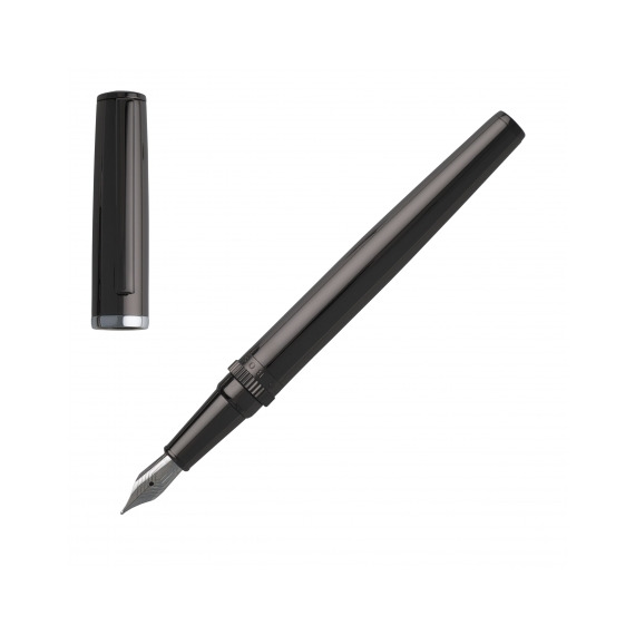 Stylo publicitaire plume Gear Metal Dark Chrome