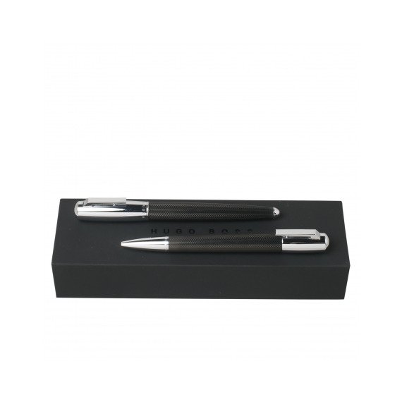 Parure publicitaire Pure Black stylo bille & stylo roller