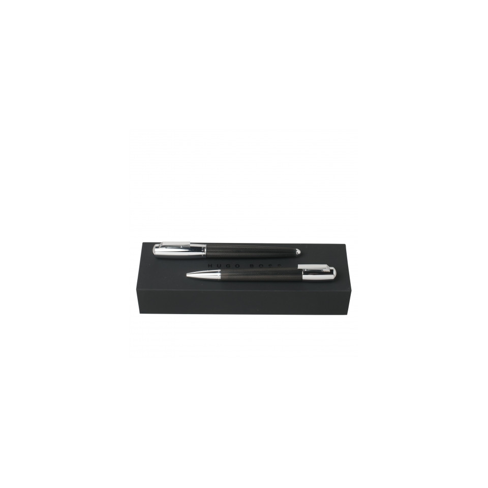 Parure publicitaire Pure Black stylo bille & stylo roller