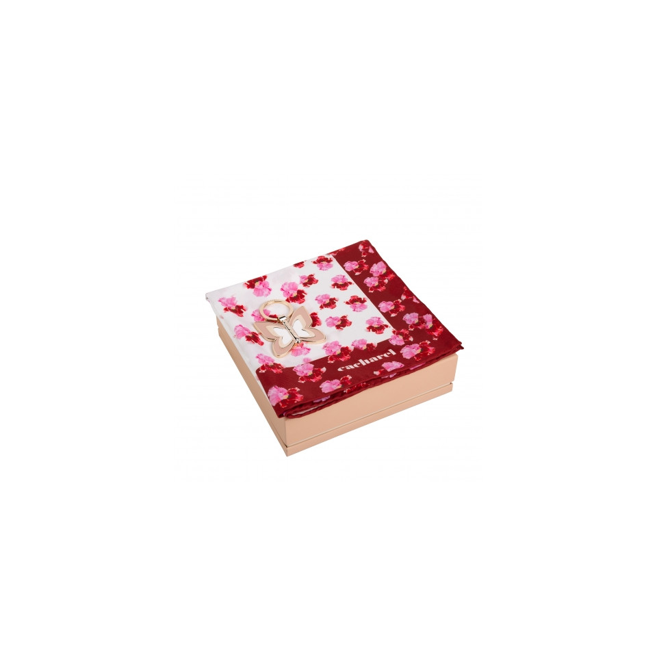 Parure publicitaire Cacharel porte-clefs & foulard soie