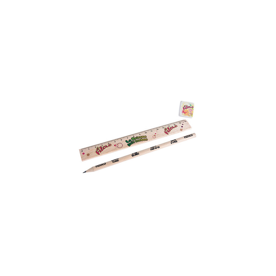 Set de bureau règle stylo et gomme fabriqués en France