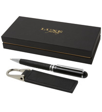 Coffret publicitaire cadeau Verse avec stylo bille et porte-clés