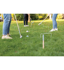 Jeu publicitaire de croquets en bois