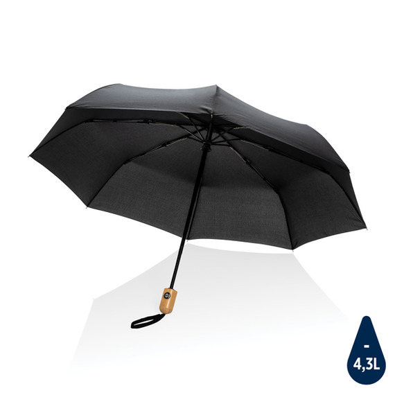 Parapluie publicitaire 21" automatique rPET 190T et bambou Impact AWARE™