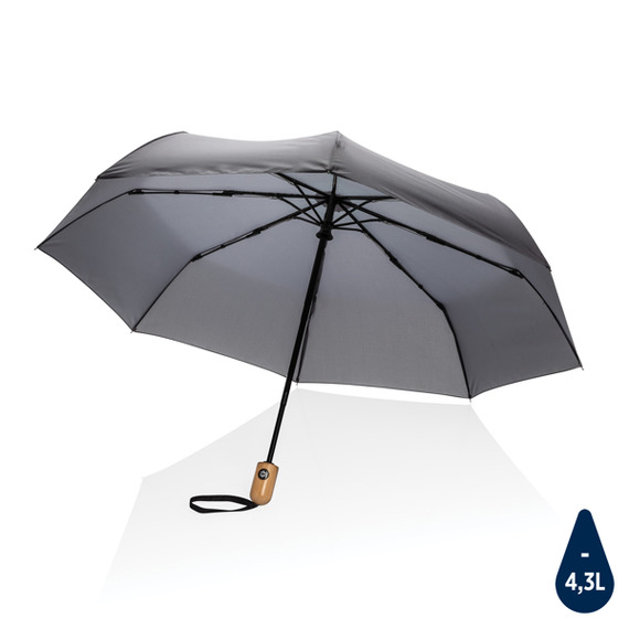 Parapluie publicitaire 21" automatique rPET 190T et bambou Impact AWARE™