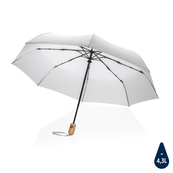 Parapluie publicitaire 21" automatique rPET 190T et bambou Impact AWARE™