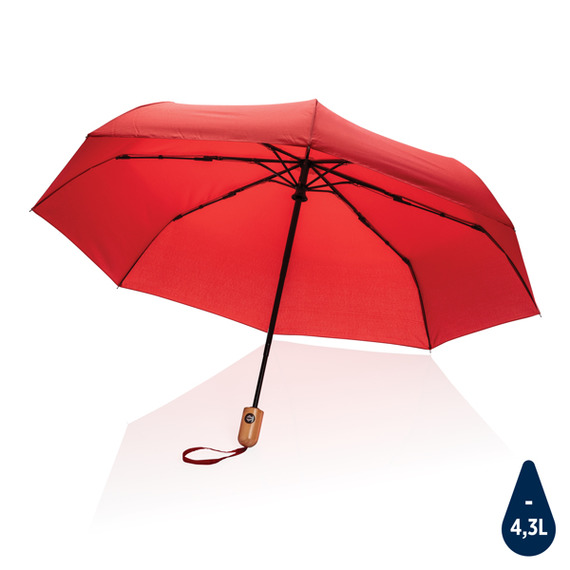 Parapluie publicitaire 21" automatique rPET 190T et bambou Impact AWARE™