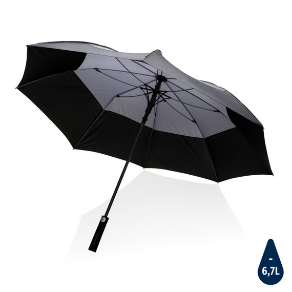 Parapluie publicitaire tempête 27" en rPET ouverture auto Impact AWARE™