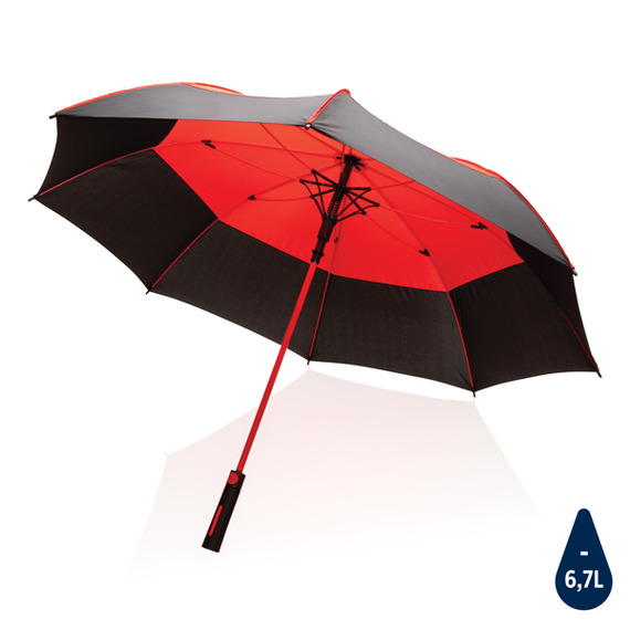 Parapluie publicitaire tempête 27" en rPET ouverture auto Impact AWARE™