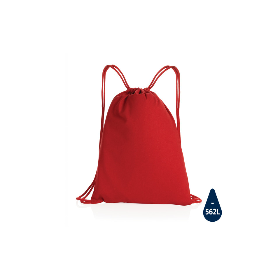 Sac publicitaire à dos cordelettes en coton recyclé 145 gr Impact AWARE™