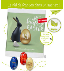 Sachet 3 mini œufs de Pâques Lindor personnalisé