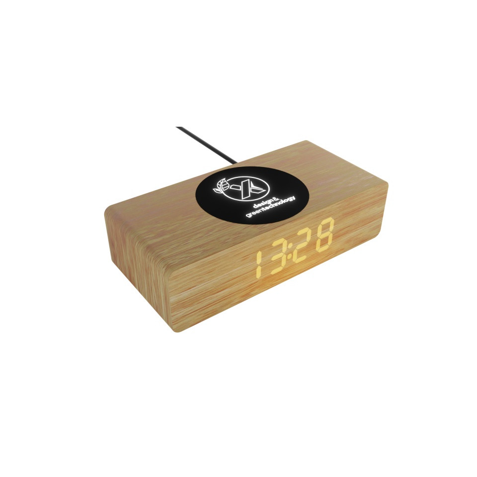 Alarme publicitaire avec support de chargement induction 10W