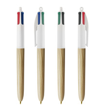 Stylo 4 couleurs publicitaire BIC® Wood Style