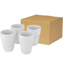 Coffret publicitaire cadeau Staki de 4 mugs empilables 280 ml