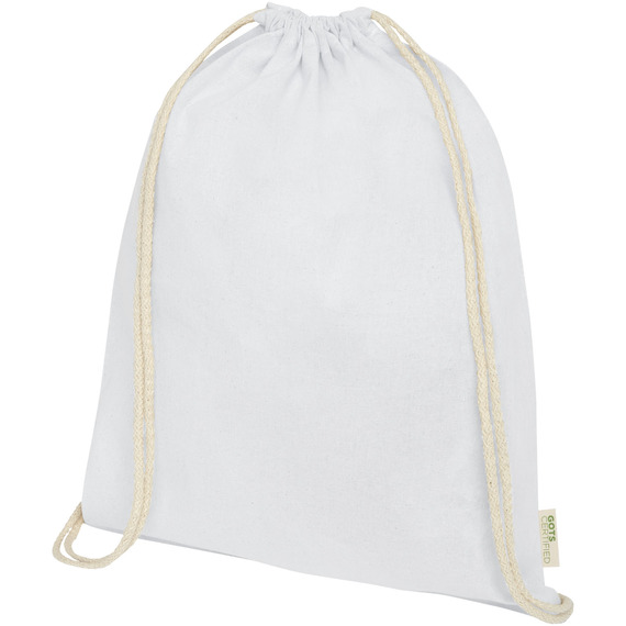 Sac publicitaire à dos avec cordon en coton organique Orissa 140 g/m² GOTS