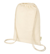 Sac publicitaire à dos avec cordon en coton organique Orissa 140 g/m² GOTS