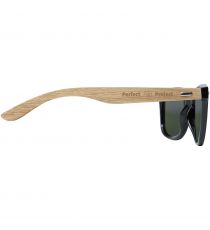 Lunettes publicitaires de soleil polarisées miroir Hiru en rPET/bois dans coffret cadeau