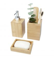 Ensemble publicitaire 3 pièces pour salle de bains Hedon en bambou