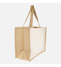 Sac cabas publicitaire en jute naturelle et coton 320g 420x190x330 mm