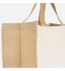 Sac cabas publicitaire en jute naturelle et coton 320g 420x190x330 mm