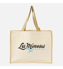 Sac cabas publicitaire en jute naturelle et coton 320g 420x190x330 mm