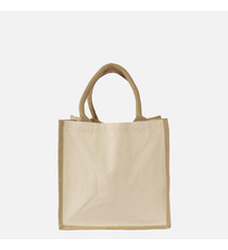 Sac shopping cabas publicitaire en jute naturelle et coton 320g 300x200x300 mm