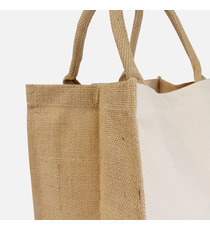 Sac shopping cabas publicitaire en jute naturelle et coton 320g 300x200x300 mm