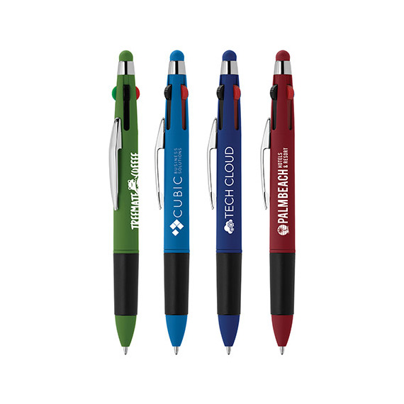 Stylo bille stylet 4 couleurs publicitaire express Goldstar Quattro Softy