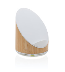 Enceinte publicitaire 5W en bamboo avec chargeur sans fil 15W Ovate