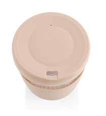 Verre publicitaire 360ml avec couvercle et manchon en silicone Ukiyo