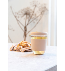 Verre publicitaire 360ml avec couvercle et manchon en silicone Ukiyo