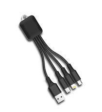 Câble publicitaire USB-A vers 3-en-1 Charge Ultra-Rapide 3A 20W Format Porte-clés