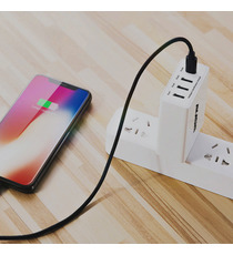 Chargeur publicitaire Secteur Prise Murale  à Charge Rapide  avec 4 Ports USB
