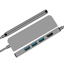 Adaptateur publicitaire Hub USB-C 5 en 1 HDMI, 3 Ports USB, Port USB-C Power Delivery