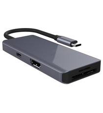 Adaptateur publicitaire Hub USB C 7-en-1 HDMI, 3 Ports USB, Port USB-C Power Delivery, Lecteur de Cartes SD/Micro-SD