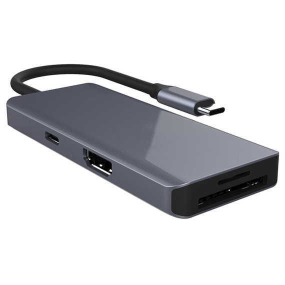 Adaptateur publicitaire Hub USB C 7-en-1 HDMI, 3 Ports USB, Port USB-C Power Delivery, Lecteur de Cartes SD/Micro-SD