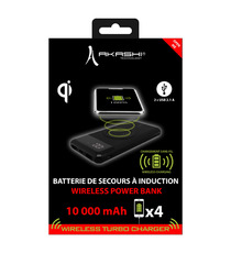 Batterie publicitaire Powerbank avec Charge à Induction Sans Fil 10,000 mAh + 2 Ports USB