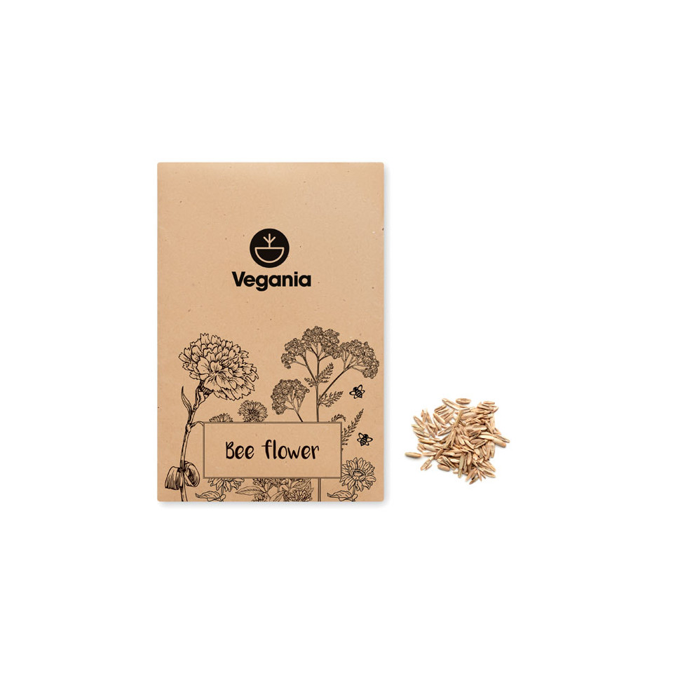 Sachet kraft personnalisable mélange de graines de fleurs d’abeilles Europe
