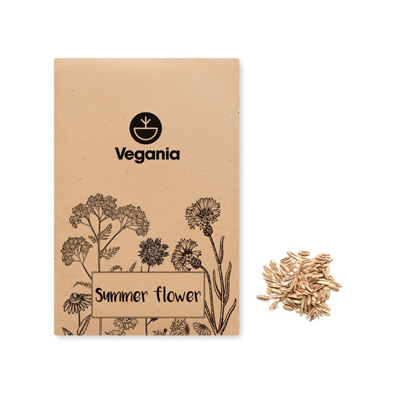 Sachet kraft personnalisable semences mélangées de fleurs d'été Made in Europe